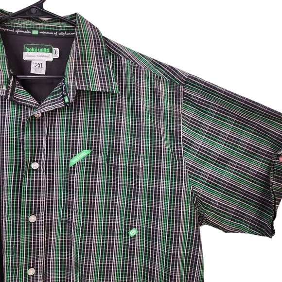 Ecko Unltd Men's Classic Plaid Button Down Shirt - 2XL - Picture 2 of 5